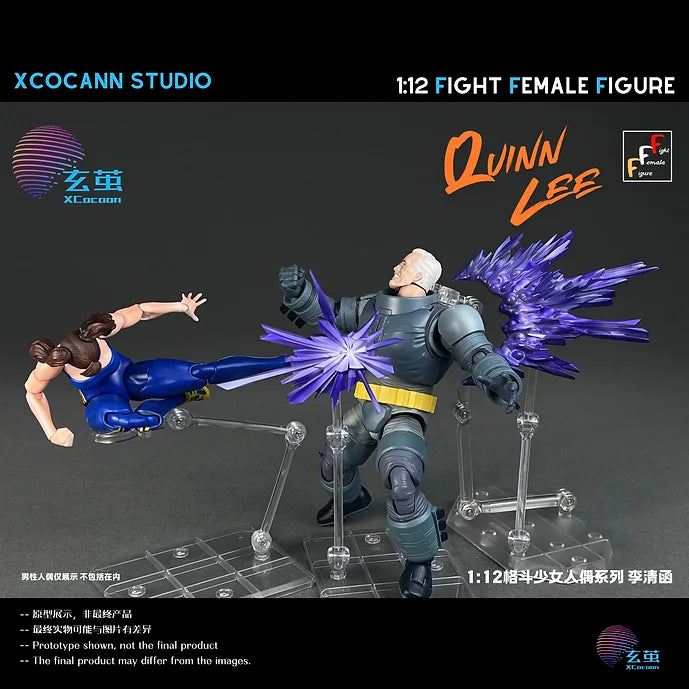 PRE ORDER – 1/12 XCOCANN STUDIO FIGHT FEMALE FIGURE QUINN LEE + MOUNTAIN MOON PJ01 BLOCK ACCESSORY KIT SET