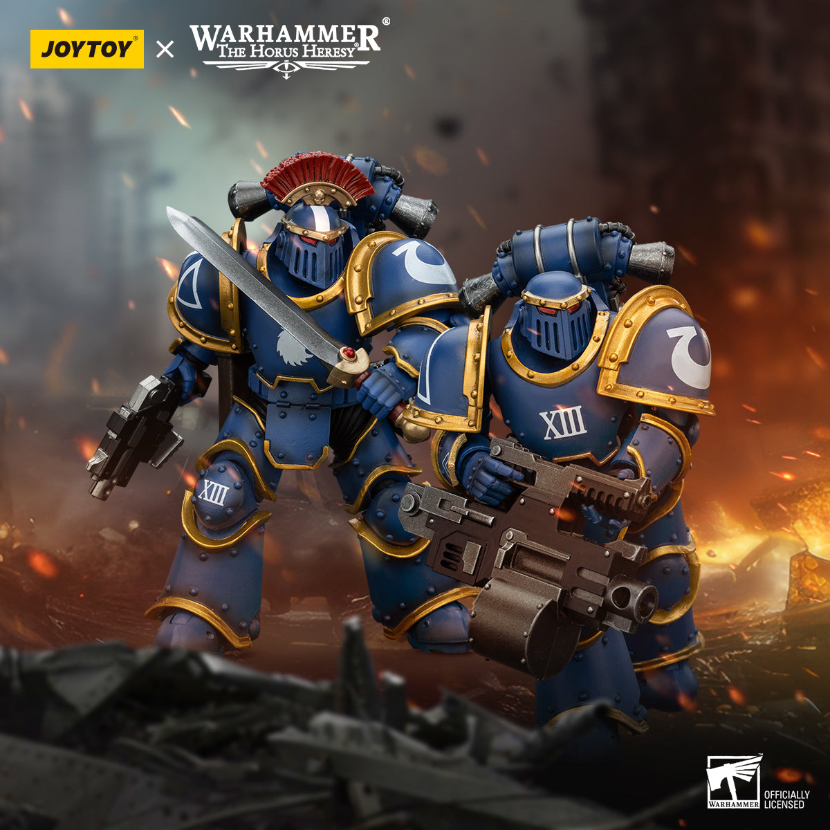 PRE ORDER – 1/18 JOYTOY ULTRAMARINES LEGION MK III TACTICAL SUPPORT SQUAD - LEGIONARY WITH HEAVY BOLTER JT00119