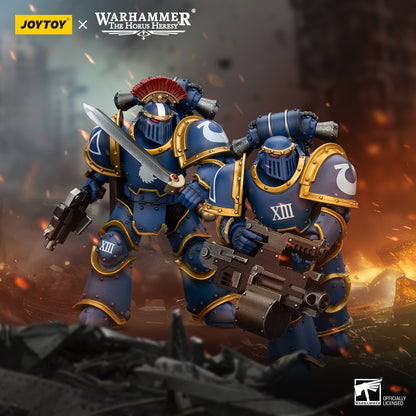 PRE ORDER – 1/18 JOYTOY ULTRAMARINES LEGION MK III TACTICAL SUPPORT SQUAD - LEGIONARY WITH HEAVY BOLTER JT00119