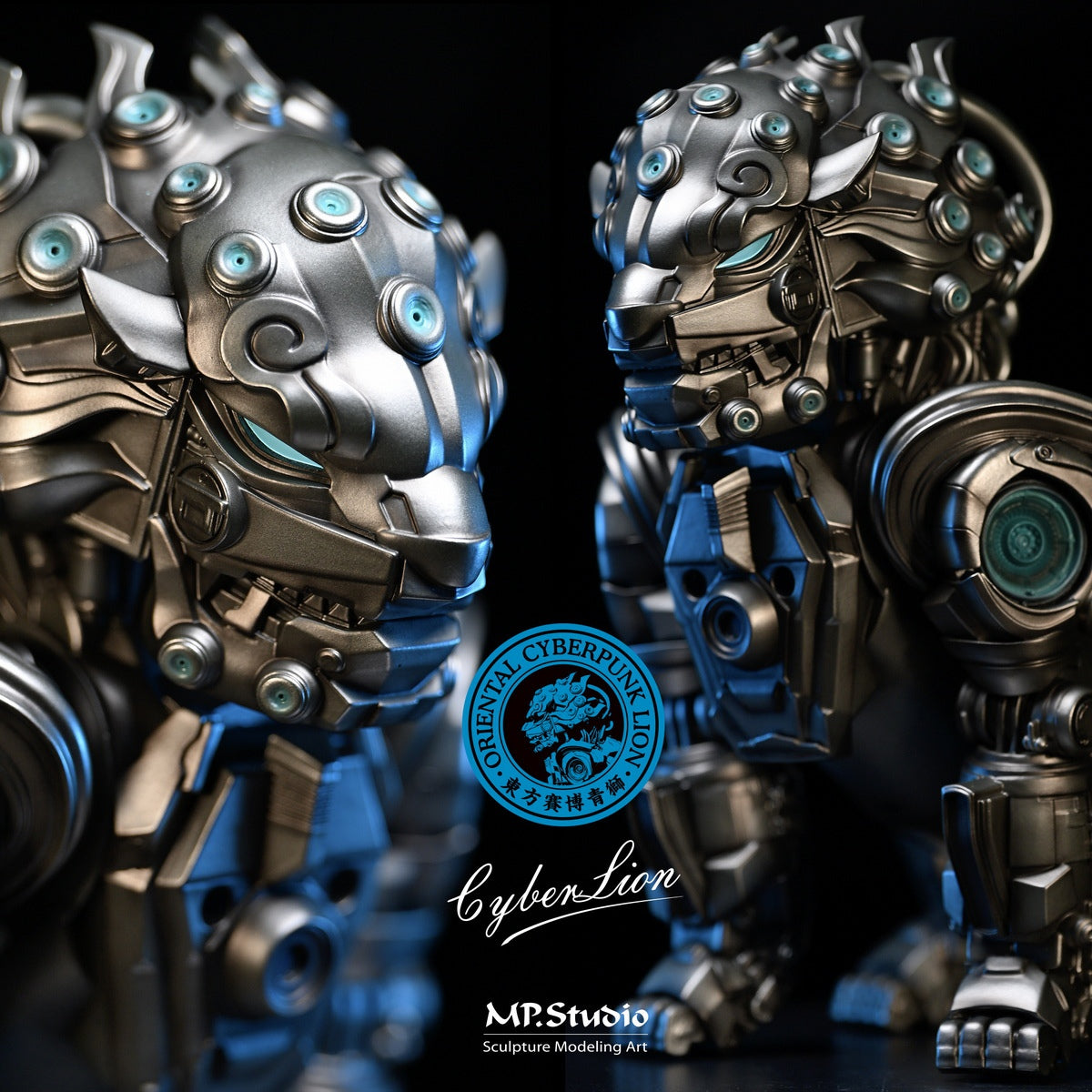 PRE ORDER – MP STUDIO CYBERPUNK BEAST SERIES #1 CYBER LION FENG SHUI SCULPTURE MP001