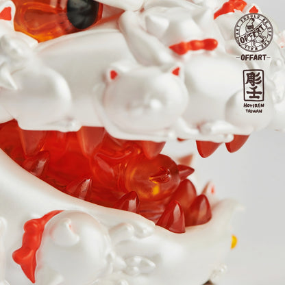 PRE ORDER – OFFART X HORIREN 12CM HUNDRED CATS RED LOTUS, LUCKY VER WHITE