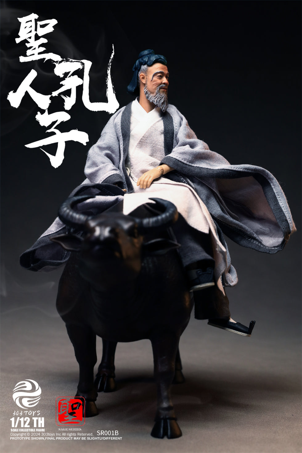 PRE ORDER – 1/12 303TOYS SAGE SERIES CONFUCIUS THE SAGE TEACHER ( RIDING WATER BUFFALO EASTWARD ) SR001B