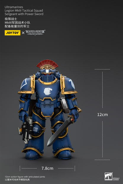 PRE ORDER – 1/18 JOYTOY ULTRAMARINES LEGION MK III TACTICAL SQUAD - SERGEANT WITH POWER SWORD JT00102