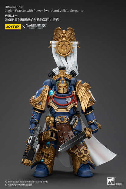 PRE ORDER – 1/18 JOYTOY ULTRAMARINES - LEGION PRAETOR WITH POWER SWORD AND VOLKITE SERPENTA JT00126