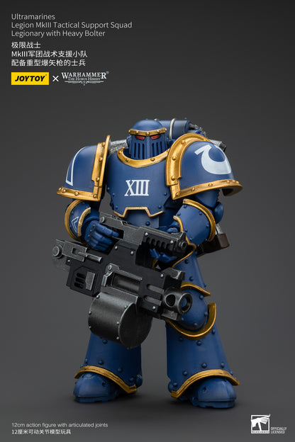 PRE ORDER – 1/18 JOYTOY ULTRAMARINES LEGION MK III TACTICAL SUPPORT SQUAD - LEGIONARY WITH HEAVY BOLTER JT00119