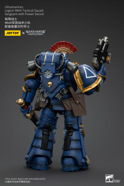 PRE ORDER – 1/18 JOYTOY ULTRAMARINES LEGION MK III TACTICAL SQUAD - SERGEANT WITH POWER SWORD JT00102