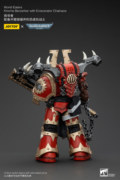 PRE ORDER – 1/18 JOYTOY WORLD EATERS: KHORNE BERZERKER WITH EVISCERATOR CHAINAXE JT00553