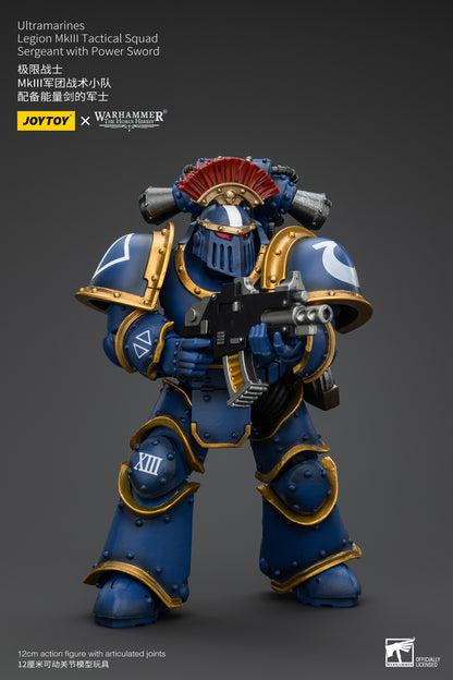 PRE ORDER – 1/18 JOYTOY ULTRAMARINES LEGION MK III TACTICAL SQUAD - SERGEANT WITH POWER SWORD JT00102