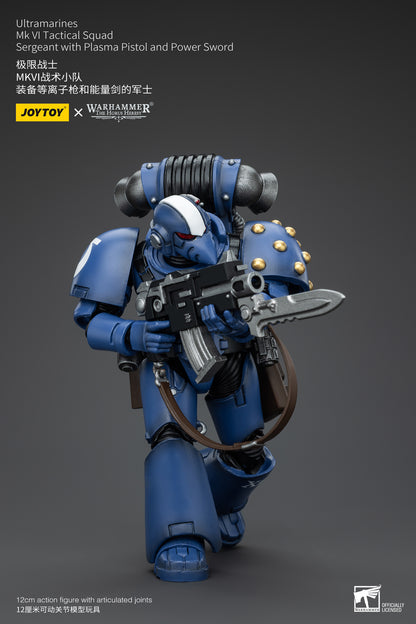 PRE ORDER – 1/18 JOYTOY ULTRAMARINES MK VI TACTICAL SQUAD - SERGEANT WITH PLASMA PISTOL AND POWER SWORD JT00096