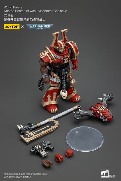 PRE ORDER – 1/18 JOYTOY WORLD EATERS: KHORNE BERZERKER WITH EVISCERATOR CHAINAXE JT00553