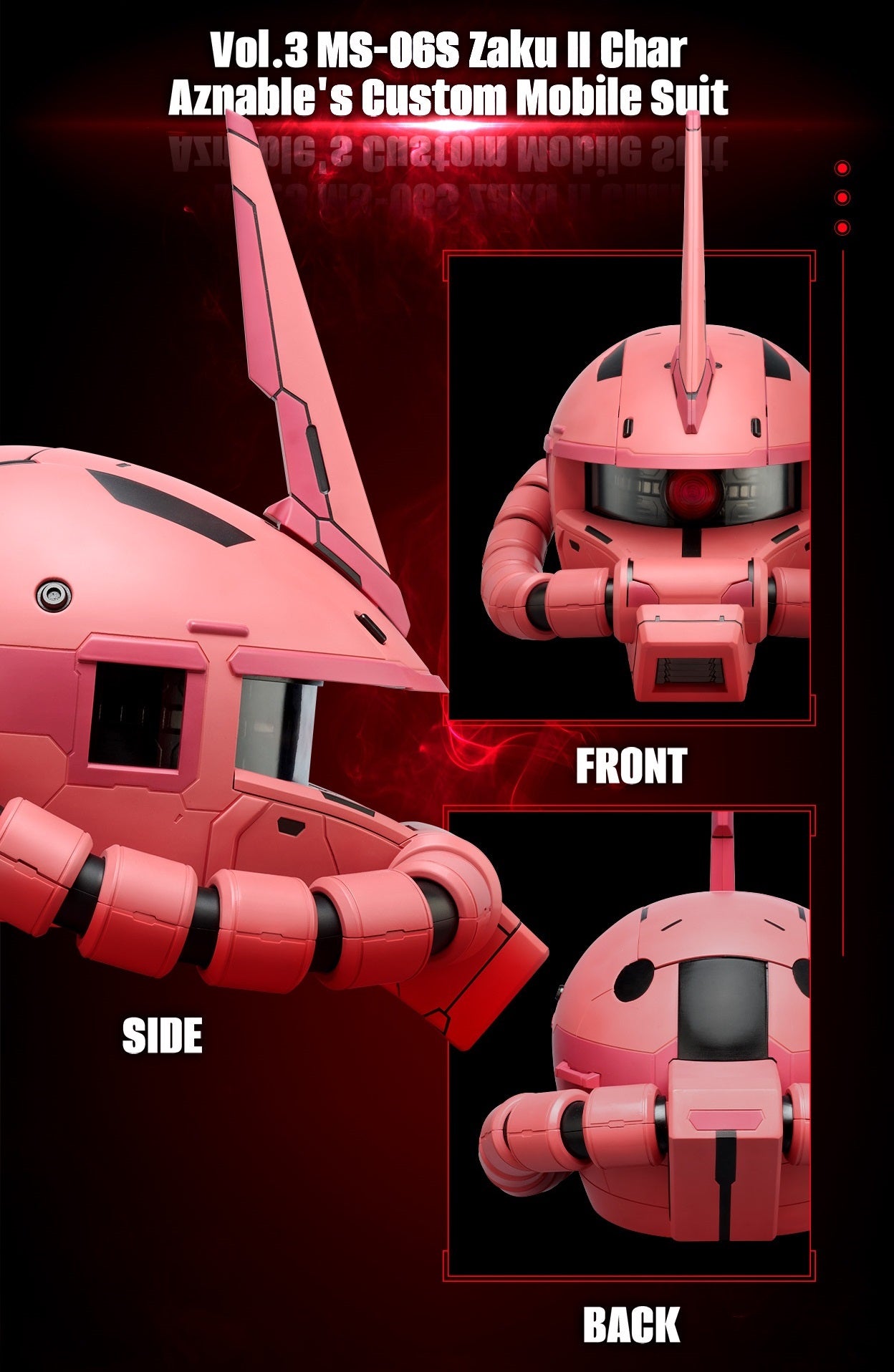 BACK ORDER – BN HEAD COLLECTION VOL.3 MS-06S ZAKU II CHAR AZNABLE'S CUSTOM MOBILE SUIT