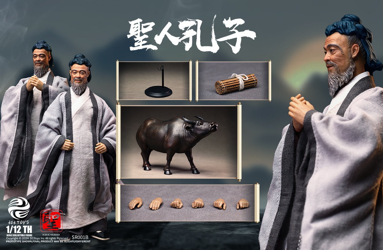 PRE ORDER – 1/12 303TOYS SAGE SERIES CONFUCIUS THE SAGE TEACHER ( RIDING WATER BUFFALO EASTWARD ) SR001B