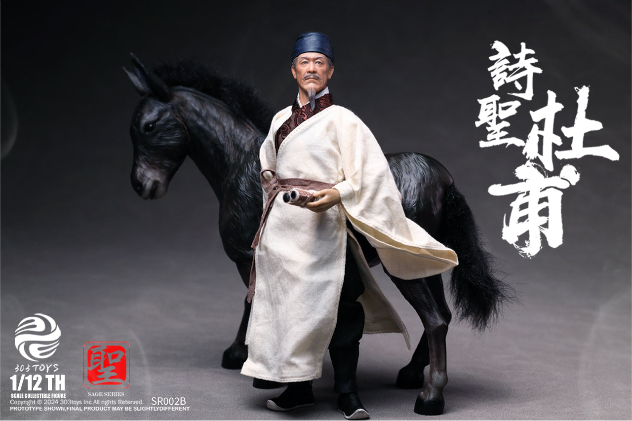 PRE ORDER – 1/12 303TOYS SAGE SERIES DU FU THE POET SAGE ( RESIDING IN CAPITAL ON A DONKEY ) SR002B