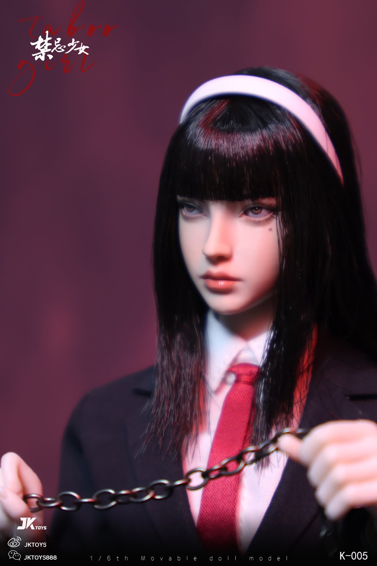 PRE ORDER – 1/6 JKTOYS TABOO GIRL TOMIE COSPLAY VERSION MOVABLE EYE DOUBLE HEADED SCULPTURE CONFIGURATION K-005