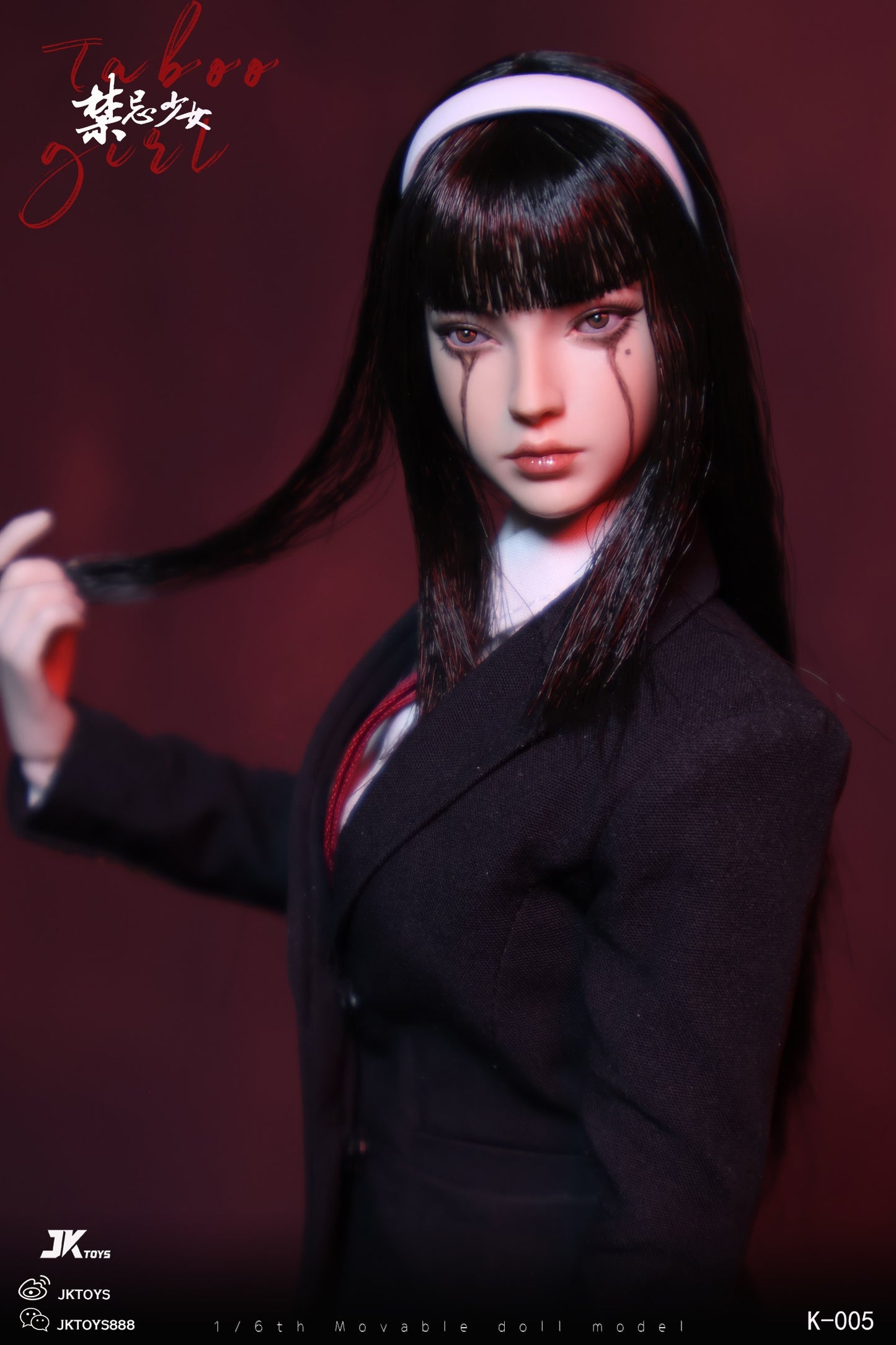 PRE ORDER – 1/6 JKTOYS TABOO GIRL TOMIE COSPLAY VERSION MOVABLE EYE DOUBLE HEADED SCULPTURE CONFIGURATION K-005