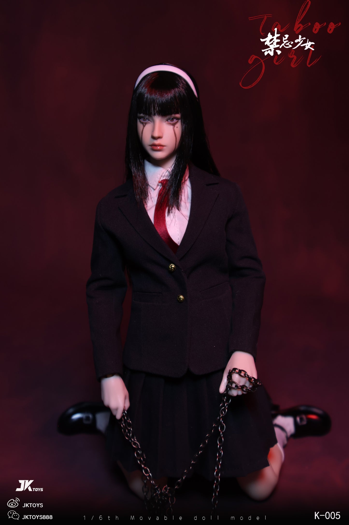 PRE ORDER – 1/6 JKTOYS TABOO GIRL TOMIE COSPLAY VERSION MOVABLE EYE DOUBLE HEADED SCULPTURE CONFIGURATION K-005