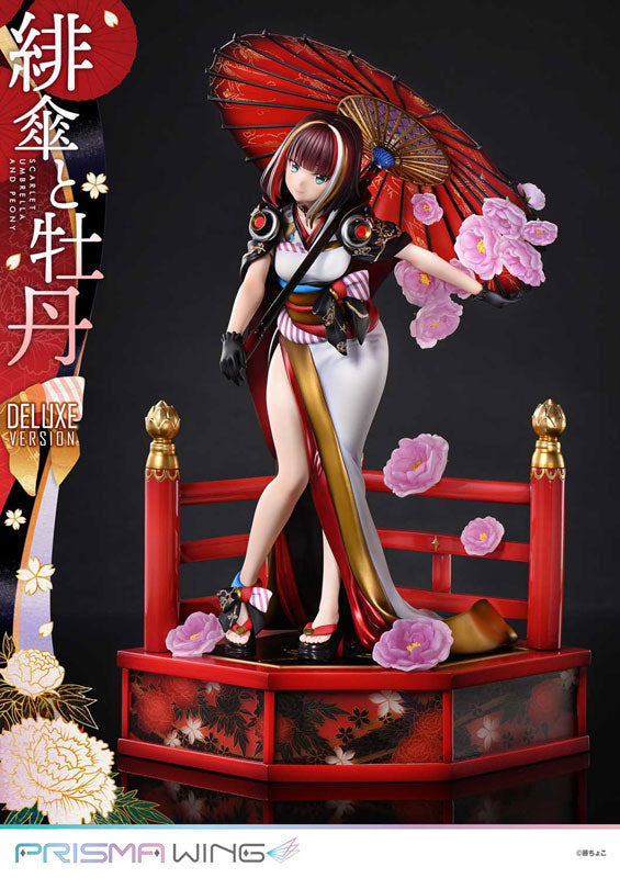 PRE ORDER – 1/7 PRISMA WING FUZICHOCO ORIGINAL ILLUSTRATION SCARLET UMBRELLA AND PEONY DELUXE VERSION