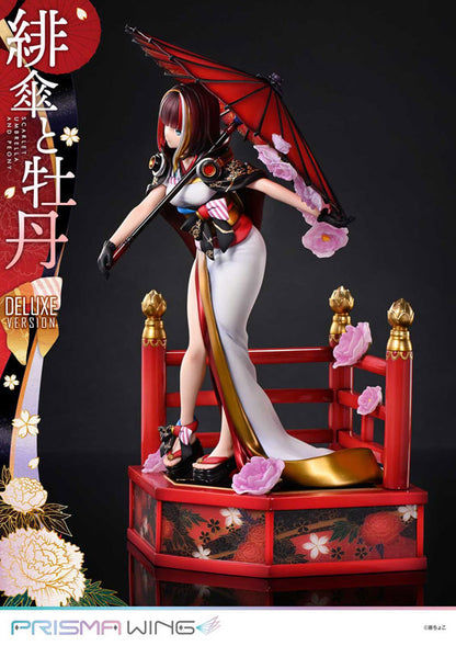 PRE ORDER – 1/7 PRISMA WING FUZICHOCO ORIGINAL ILLUSTRATION SCARLET UMBRELLA AND PEONY DELUXE VERSION