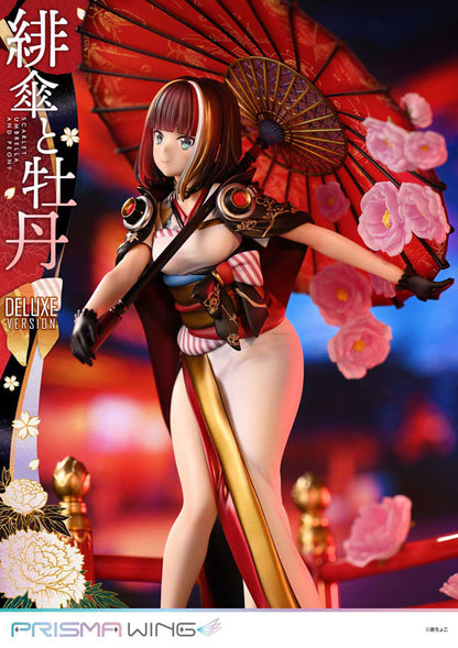 PRE ORDER – 1/7 PRISMA WING FUZICHOCO ORIGINAL ILLUSTRATION SCARLET UMBRELLA AND PEONY DELUXE VERSION