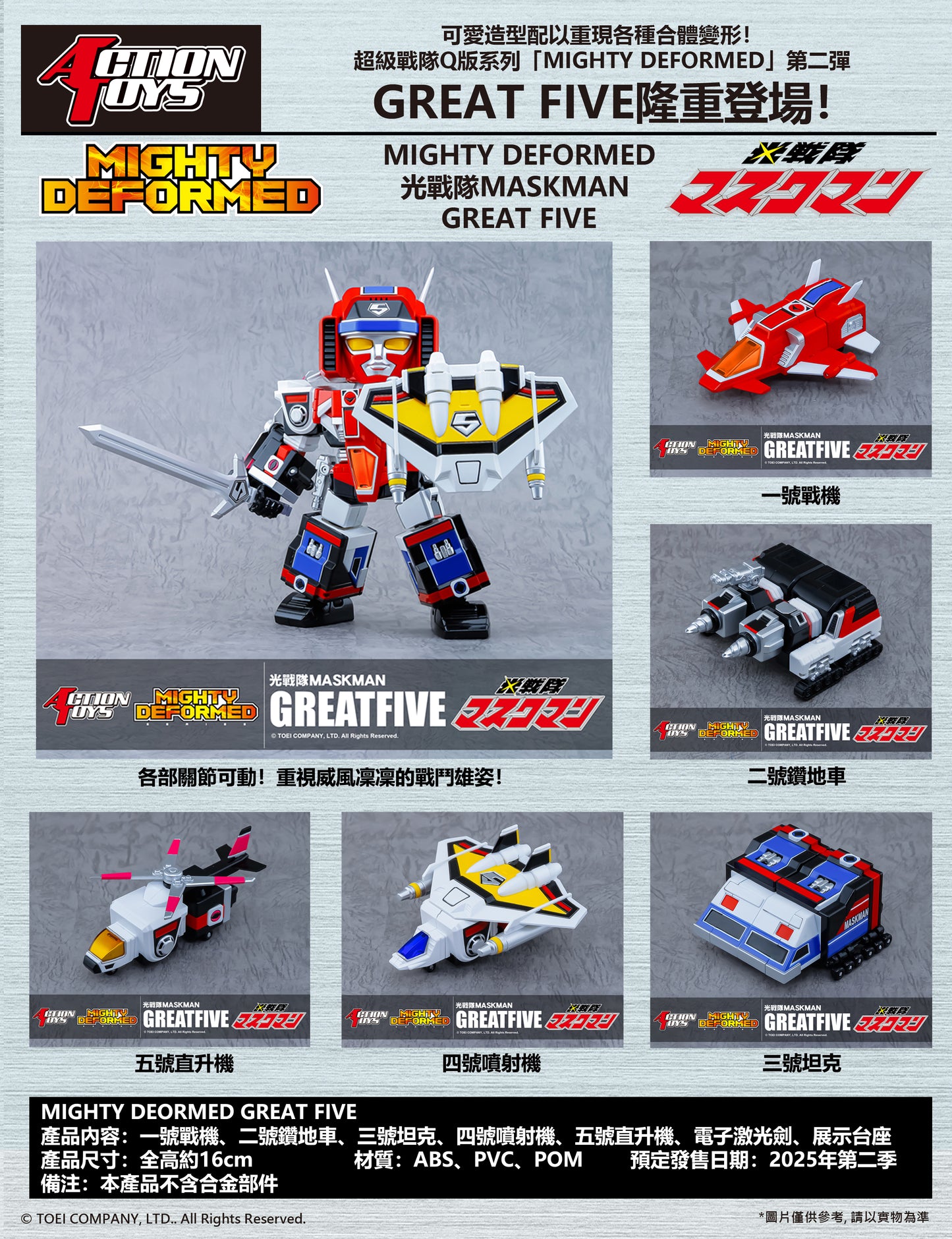 PRE ORDER – SUPER SENTAI MIGHTY DEFORMED GREAT FIVE