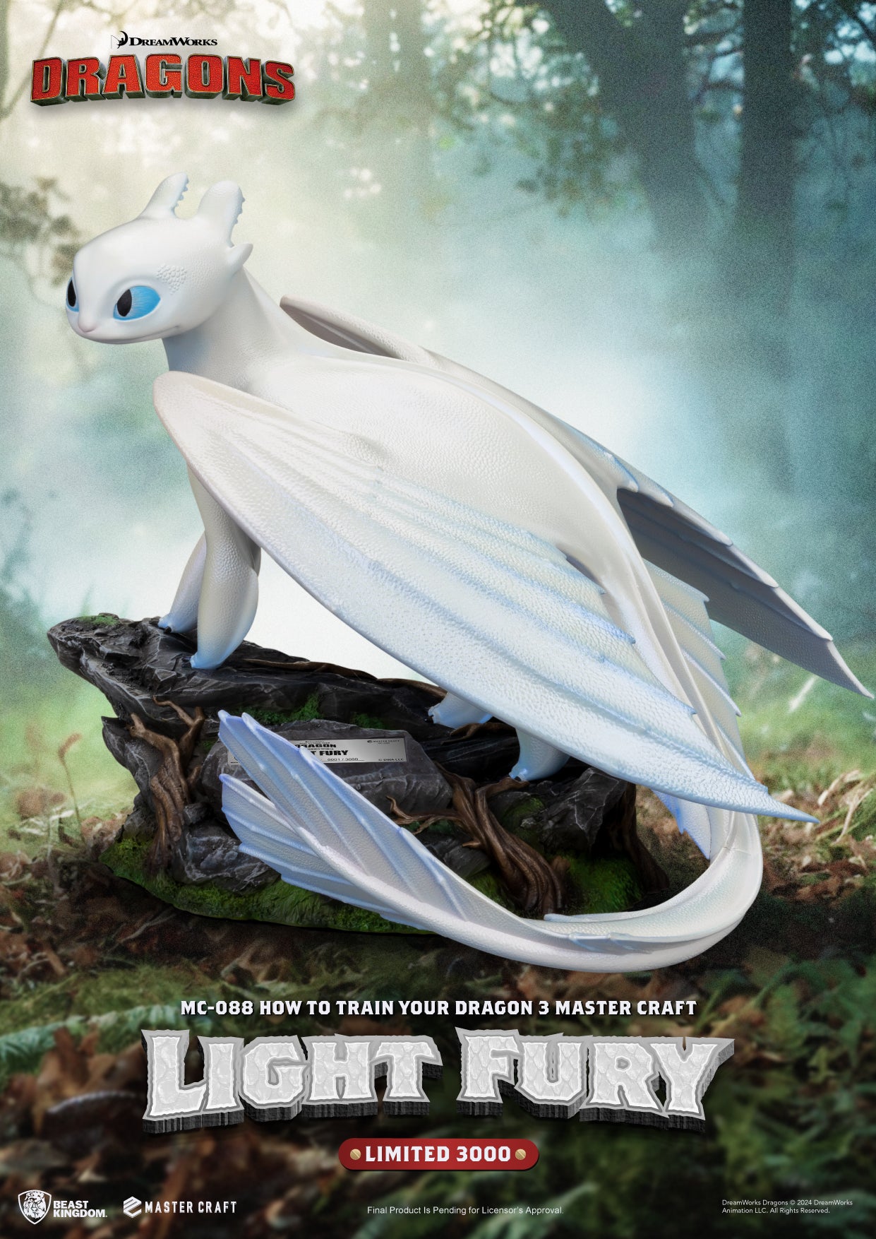 PRE ORDER – BEAST KINGDOM MC-088 HOW TO TRAIN YOUR DRAGON 3 MASTER CRAFT - LIGHT FURY