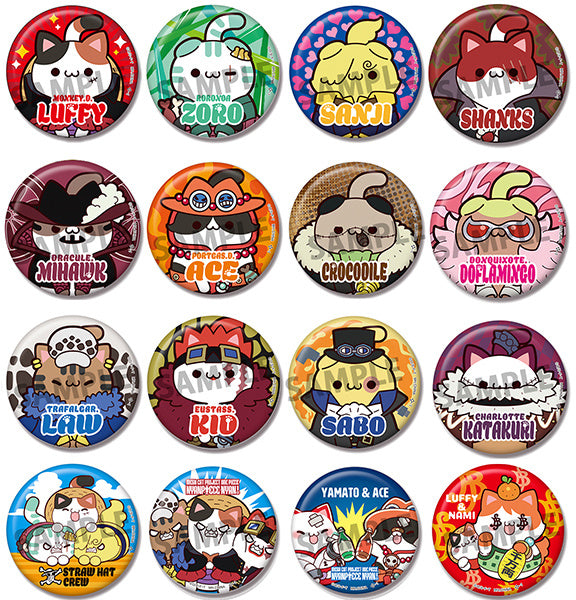 PRE ORDER – MEGA CAT PROJECT ONE PIECE NYANPIECE NYAN！METAL BADGE COLLECTION SET ( BOX OF 16 )