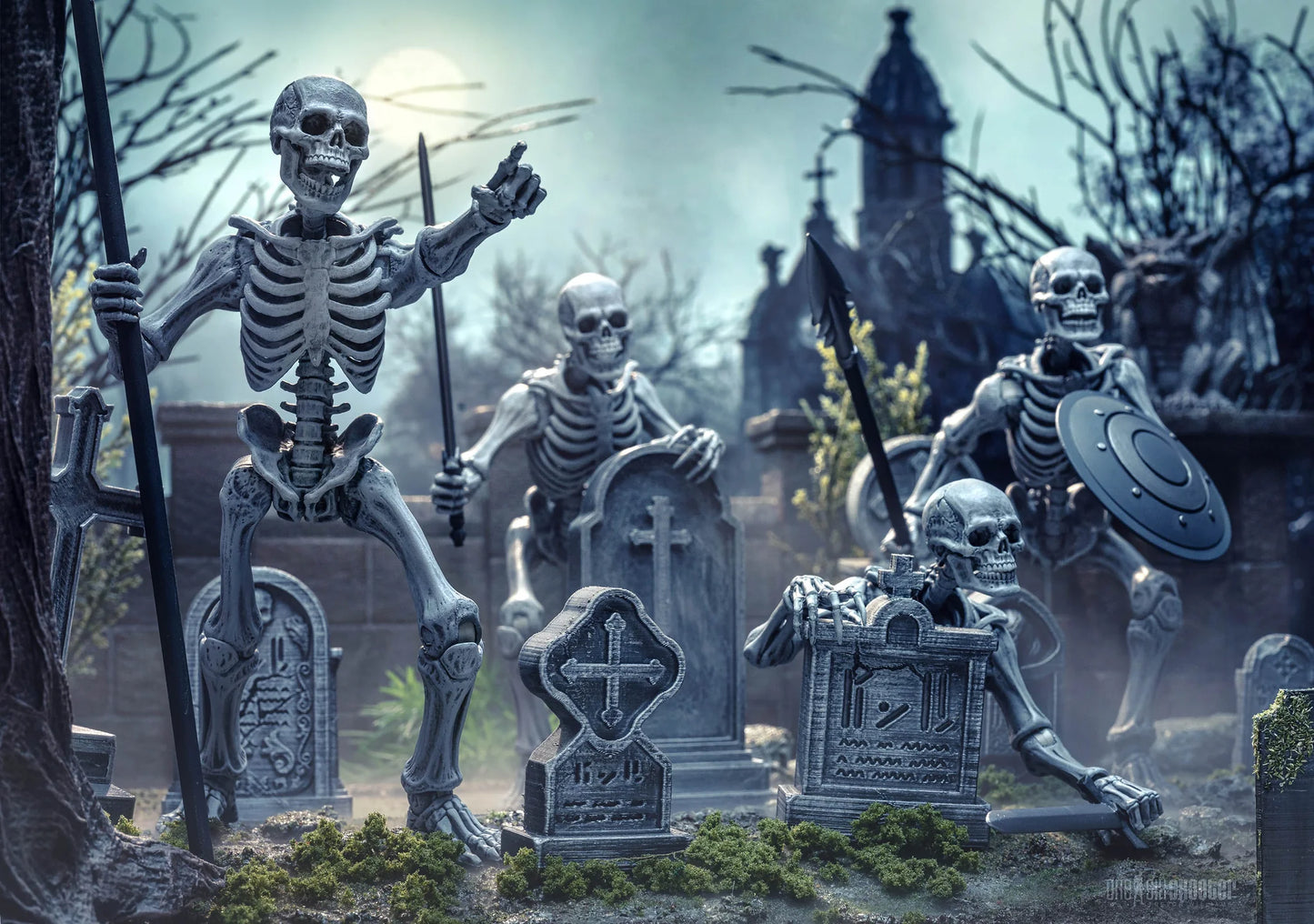 PRE ORDER – GRAVEYARD SKELETONS 4-PACK