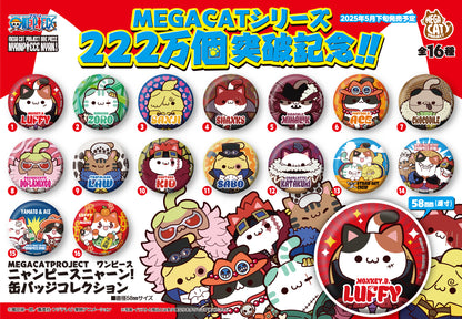 PRE ORDER – MEGA CAT PROJECT ONE PIECE NYANPIECE NYAN！METAL BADGE COLLECTION SET ( BOX OF 16 )